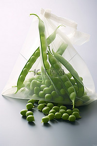 豌豆背景图片_袋子里的青豌豆