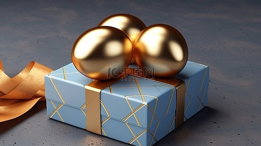 礼物盒子海报背景图片_充满活力的复活节庆祝主题，配有逼真的装饰 3D 复活节彩蛋和礼品盒