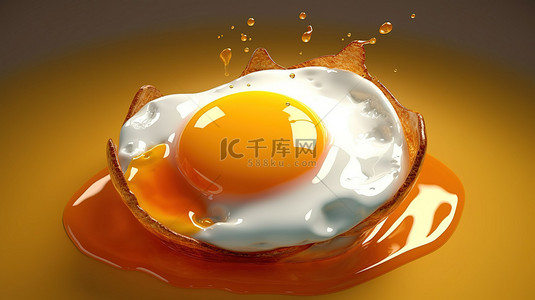 高清美食背景图片_创新3D单面煎蛋