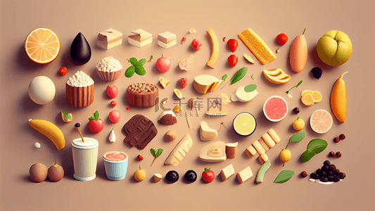 甜点水果背景图片_美食图组小吃水果