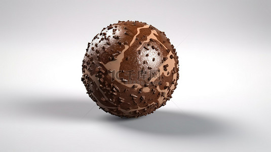 3d波纹背景图片_带有剪切路径的美味巧克力球的 3D 插图