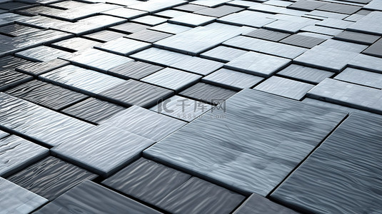 灰色户外方形瓷砖的 3d 插图