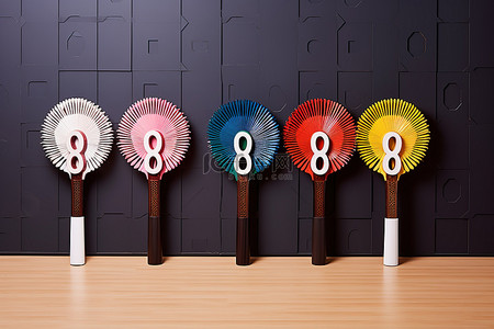 英语背景图片_韩国这个词有四种不同颜色的羽毛球拍