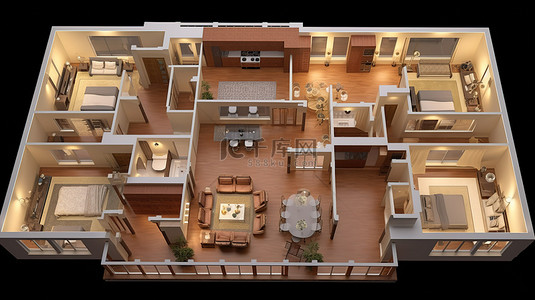 3d 渲染中的可视化房屋设计