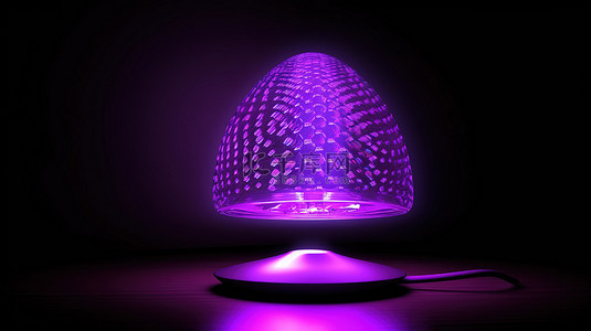 发芽的绿叶背景图片_紫色 led 灯 3d 渲染