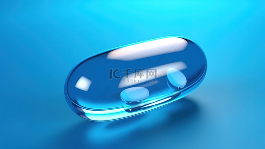 医疗中背景图片_3d 渲染蓝色背景与泡罩包装中的医用胶囊丸