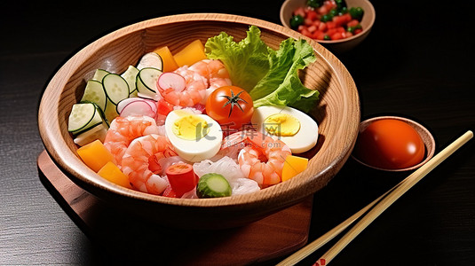 白梅背景图片_ayuson hamachi 生鱼片木碗配蔬菜