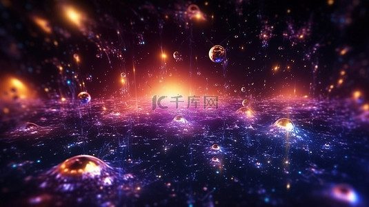 银河抽象背景中的宇宙插画优雅奢华的粒子和恒星