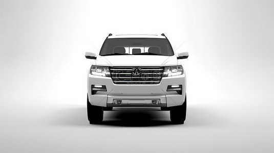 氢能源汽车背景图片_优雅的高级 suv，白色色调 3d 在白色背景上渲染