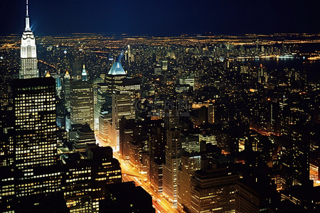 美国城市天空背景图片_城市夜景鸟瞰图