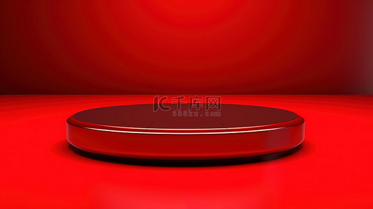 聚光灯背景舞台背景图片_展示红色圆形平台产品的 3D 动画