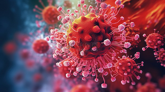 微观传染性病毒的 3d 渲染