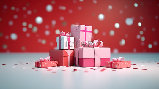 礼物外国人背景图片_3d 渲染在线购物促销销售礼品盒横幅