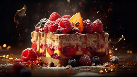 水果奶油背景图片_甜品蛋糕水果美味背景