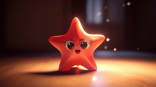 卡通可爱小星星背景图片_一颗小星星的迷人 3d 模型