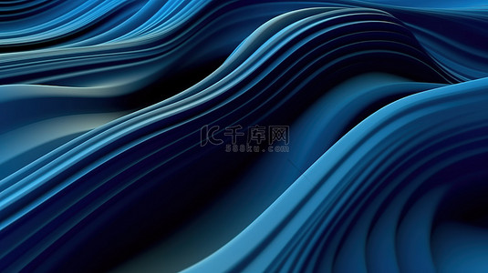 背景中具有多条蓝线的抽象表面的 3D 渲染