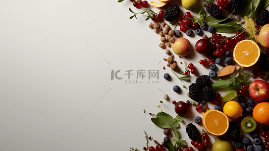 柠檬水果插画背景图片_食物美食水果背景边框