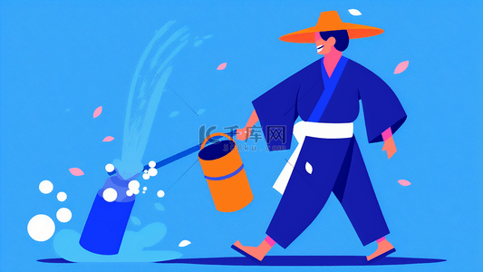 傣族泼水背景图片_泼水节男士泼水洒水背景海报