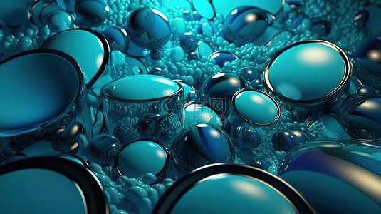 几何科技浅色背景图片_3D 渲染抽象的蓝色色调