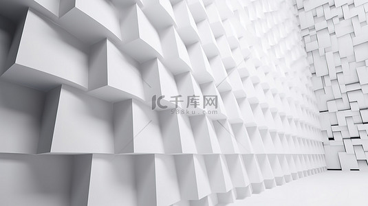 立方体墙面背景图片_3d 渲染中白色对角立方体堆叠的简约墙纹理