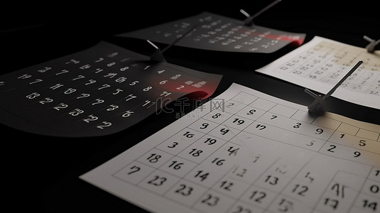 新年年历背景图片_简约的撕下日历，在 3d 插图的日子里，从 23 到 24 改变过去的页面