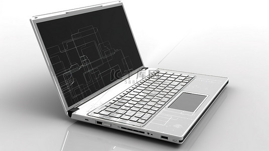 电子香烟烟雾背景图片_计算机笔记本的白色背景 3d 呈现器