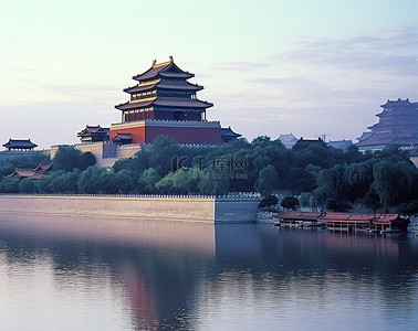 北京景点背景图片_日出时的长沙故宫