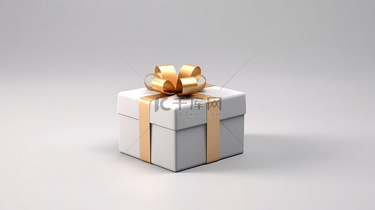 礼物盒图标背景图片_灰色背景下隔离的假日惊喜盒的逼真 3D 图标