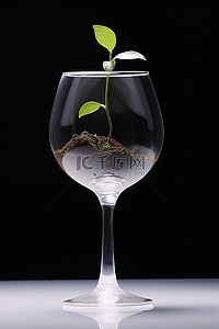 环保种植背景图片_在酒杯中种植植物