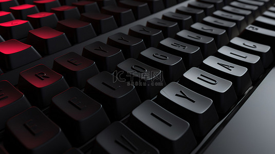 具有技术和商业背景的收入提升键盘 3D 渲染