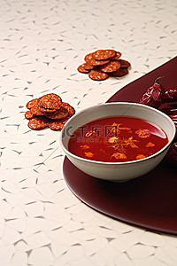 小吃中国背景图片_中国红咖喱芝麻小吃