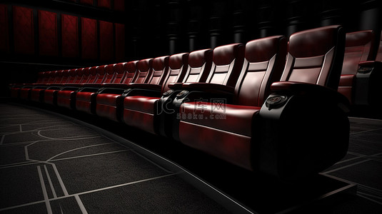 舞台观众卡通背景图片_影院体验3D影院座椅