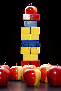 苹果表盘背景图片_苹果是一个由一些黄色水果组成的词