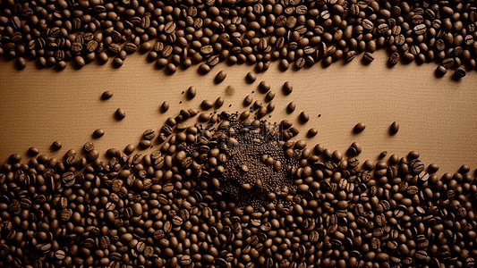 咖啡豆咖啡粉末商业插图背景