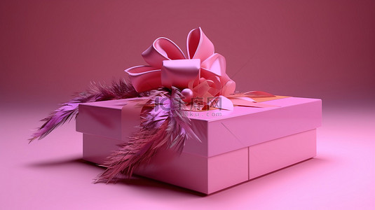 派对活动墙背景图片_粉红色礼品盒的圣诞节快乐 3d 渲染