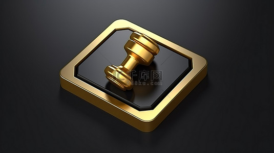 正义图标背景图片_3d 渲染的法官金木槌图标