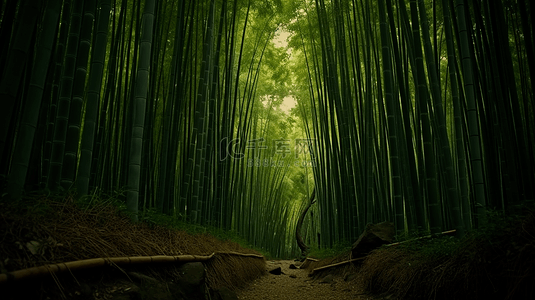 中国风山水古风水墨背景图片_绿色竹林装饰游戏场景