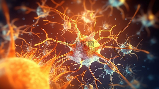 男神头像背景图片_以令人惊叹的细节对 3D 神经元进行华丽的描绘