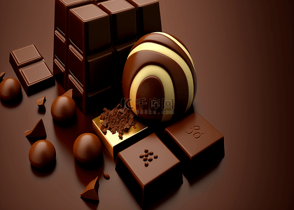 美味蛋糕零食背景图片_巧克力深褐色写实背景