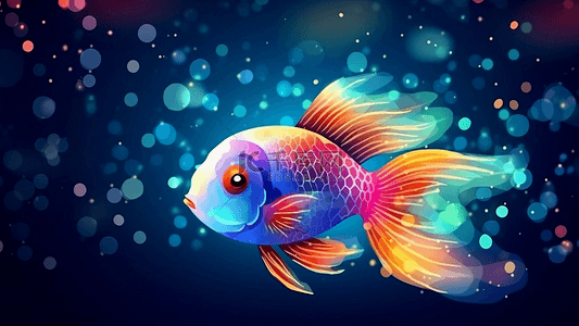 海底小鱼插画背景