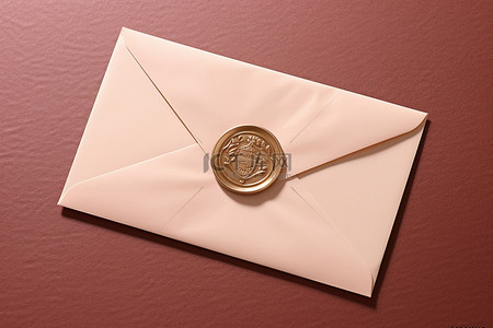 一封在金纸上用方形蜡封打开的信