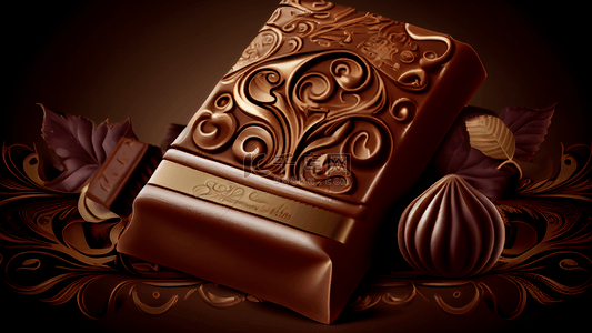 巧克力情人节背景图片_巧克力花纹方块欧式