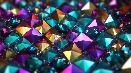 狂欢节钻石海报背景或织物背景的特写 3D 渲染