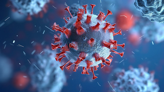 医学健康科学背景图片_3D 插图中 covid 19 疫苗的表面概念