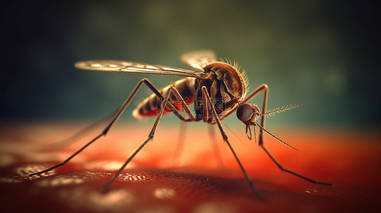 疟疾防治背景图片_令人惊叹的蚊子 3D 描绘