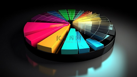 网页设计背景图片_渲染 3D 饼图，用于小册子和网页设计上的财务报告演示