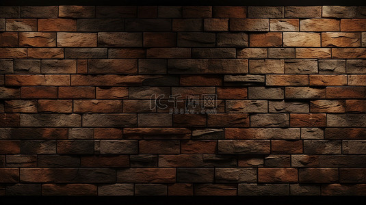 砖石背景图片_4k 壁纸背景 006 中高分辨率棕色砖石墙的逼真 3D 渲染