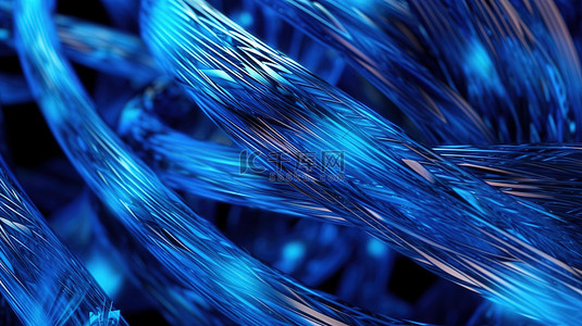 数据电缆背景图片_3D 渲染通过蓝色数据电缆网络翱翔