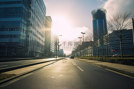 机场车背景图片_通往机场的道路位于市区