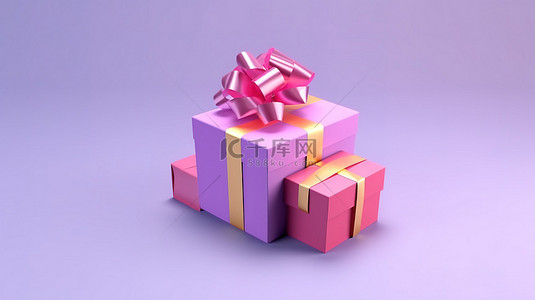 生日销售网页引人注目的礼品盒图标 3D 插图